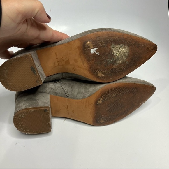 Cole Haan Elyse booties gray suede pointed toe size 9 - Picture 6 of 7